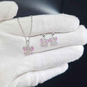Conjunto de Collar y Aretes YILUN, Plata de Ley 925, Joyería de Esmalte con Diseño de Elefante para Mujeres y Niñas - Product Image 6