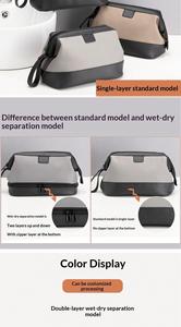 Neceser de Viaje para Hombre, Bolsa de Aseo Impermeable de Doble Capa, Bolsa Organizadora de Cosméticos Portátil para Viajes de Negocios, Campamentos al Aire Libre - Product Image 4