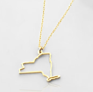 18k Gold Plated Usa State <strong>Map</strong> Necklace Personalized <strong>Map</strong> California Florida <strong>New</strong> <strong>York</strong> Necklace Wholesale Handmade Jewelry - Product Image 1