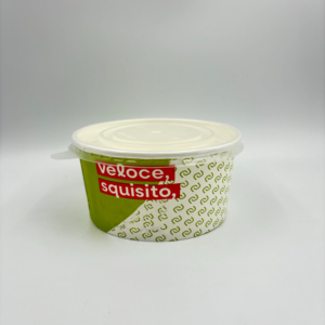 ชามซุปทรงกลม ขนมหวาน ไอศกรีม กล่องบรรจุภัณฑ์แบบใช้แล้วทิ้งสำหรับซื้อกลับบ้าน ชามกระดาษสำหรับซุปข้าวต้มแบบหนา - Product Image 1