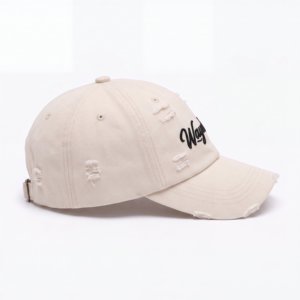 Custom <b>Flat</b> Embossed 6-Panel Denim Cap Vintage Washed Streetwear Baseball <b>Hat</b> for Men Wholesale Supplier Fashionable Adjustable - Product Image 4