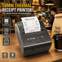 Imprimante thermique portable mini 58 mm, interface USB Bluetooth, imprimante d'étiquettes