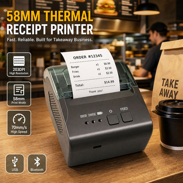 58mm Mini  Portable Printer Usb Blue Tooth Interface Thermal Label Printer