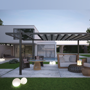 Tente de camping Patio Patio Toit en bambou <span class=keywords><strong>Fer</strong></span> <span class=keywords><strong>forgé</strong></span> Extérieur Acier Rond Verre Extérieur Pergola en bambou - Product Image 3