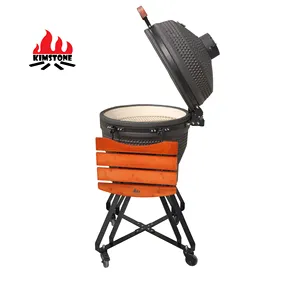 Parrilla de carbón de cerámica KIMSTONE kamado, gran oferta, de 22 pulgadas cocina exterior, horno de barbacoa para fiestas