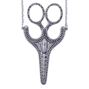 Dây Chuyền Vỏ Bọc Bạc Cổ Điển, Ống Kim, Thimble, Bộ Kéo Thêu Awl - Product Image 3