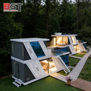 Système intelligent Capsule de camping luxueuse moderne Maison <span class=keywords><strong>pr</strong></span>éfabriquée Construction en acier Capsule spatiale à la mode - Product Image 2