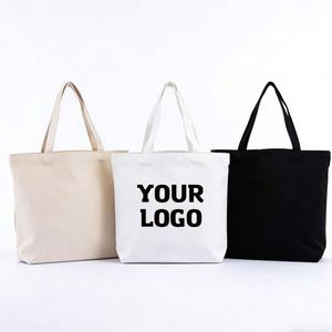 Sacs promotionnels WJ62 personnalisés en toile de coton recyclée, sacs fourre-tout réutilisables en toile de coton pour le rangement et le shopping avec logo - Product Image 1