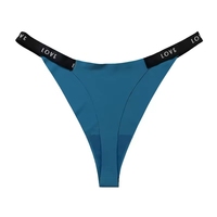 Tangas et Strings Sans Couture en Soie Glacée à Logo Lettre pour Femme, Culottes Bikini Sexy et Thongs Grande Taille