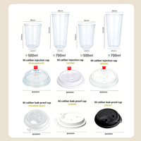 Gobelets en Plastique Transparents de Haute Qualité 90 mm pour Bubble Tea et Boissons Chaudes, avec Logo, 500 ml et 700 ml, Jetables et Épais pour Smoothies et Jus