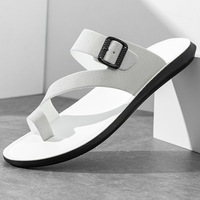 Sandales d'été pour hommes, grande taille 48, pour la plage, avec doublure en cuir, pantoufles en cuir