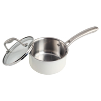 Panci dan panci Premium untuk koki rumah, Set peralatan masak baja tahan karat dengan pegangan ergonomis