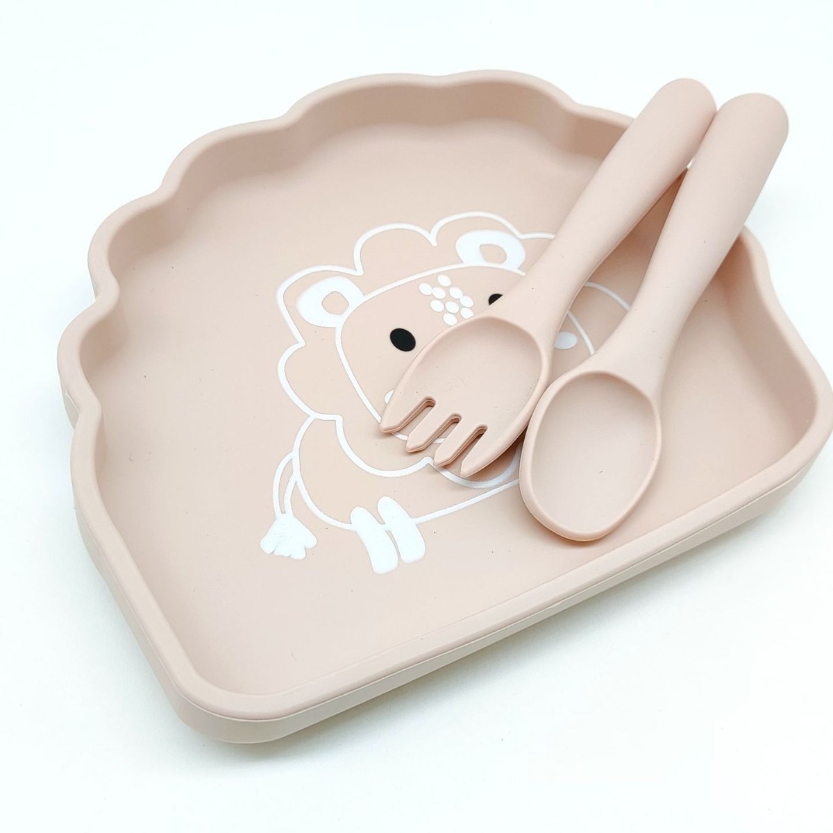 Assiette Lion, Rose Fumé