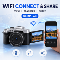 Appareil photo numérique avec capteur CMOS 84MP 6K, écran tactile rabattable de 3,0 pouces, zoom 18X, autofocus, WiFi, double caméra, capture de sourire, caméra selfie, caméra pour vlog