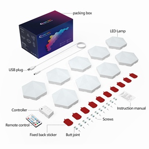 Banqcn Banqcn Tùy Chỉnh DIY Đa Giấc Mơ Màu Thông Minh Wifi + IR Điều Khiển Thông Minh Hình Lục Giác RGB LED Đèn Tường Chơi Game - Product Image 2