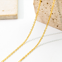 Cadena de Oro AU750 18K Original al por Mayor, Fina, con Corte de Diamante de 1.5mm, para Mujer