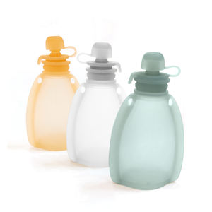 Squeeze Reusable Silicone Washable Freezer Food Fruit Puree Milk Baby Feeder Yummy Bag Bottle Storage Pouch baby food pouch