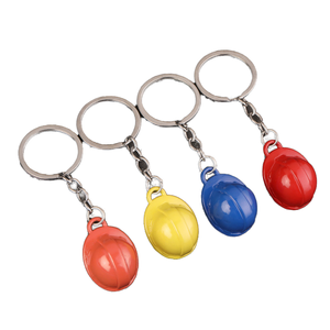 Promotional Creative Keychain 3D Mini Helmet Plastic Keychain Safety Helmet Metal Keychain