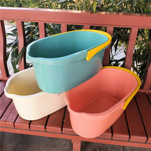 Plastic <b>Mop</b> Bucket Large Thickened Portable For Household <b>Cleaning</b> Mixed Colors - Product Image 3