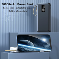 PORPIU Vente en gros 20000mAh Power Bank Chargeur portable Affichage LED Interface d'entrée Prix bas pour iPhone Android