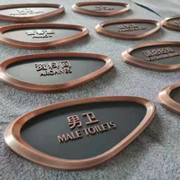 Plaque et signalétique personnalisables en laiton massif gravé CNC, style rétro haut de gamme, pour entreprise, plaque de numéro de maison en métal