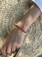 Pulsera de Perlas de Agua Dulce Naturales con Cuentas de Acero Inoxidable, Joyería Hecha a Mano, Estilo Minimalista para Mujer, Venta al Por Mayor
