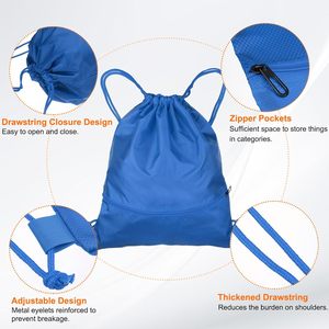 Promotional 600D 420D 210D Polyester Waterproof <b>Drawstring</b> <b>Backpack</b> Sports School <b>Drawstring</b> Bags With Custom Logo - Product Image 3