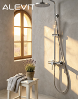 Mitigeur de douche mural à poignée unique en acier inoxydable 304, eau chaude et froide, pour salle de bain, appartement, hôtel
