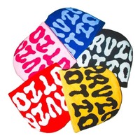 Bonnet d'hiver réversible pour homme, style Hip Hop, coloré, motif crâne, en acrylique 100% biologique, uni, avec lettre et logo personnalisé