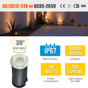 Applique murale étanche 2W Ip67 Underground Encastré Coin Extérieur Mini Lampe creusée Encastré Extérieur <span class=keywords><strong>Spot</strong></span> encastré dans le <span class=keywords><strong>sol</strong></span> - Product Image 3