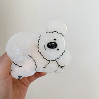 Vente en gros/sur mesure de pinces à cheveux en résine acrylique en vrac Acétate de cellulose Animal Blanc Gris Brun Koala Bear Grande pince à cheveux épaisse