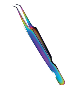 Outils de maquillage professionnels, pinces à cils en acier inoxydable, arc-en-ciel coloré, pinces à cils 3D avec logo - Product Image 1