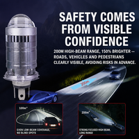 Ampoule de phare LED 50W 6500K 5000 Lumens Super Lumineuse avec Lentille de Faisceau Intégrée, Faisceau Haut/Bas, Plug & Play 12V pour Voiture et Moto