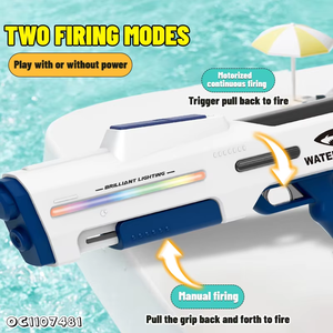 Pistola de agua eléctrica de doble potencia, combinación de bomba de mano de 760ML, batería de 7,4 V, chorro fuerte, juego deportivo para césped al aire libre - Product Image 4