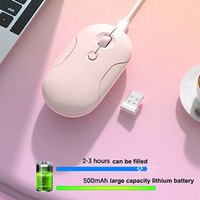 Souris optique sans fil réglable BT et 2.4G DPI rechargeable super mince