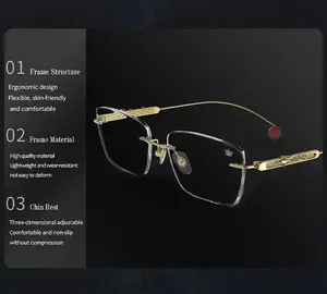 Neuer Trend Luxus-Titan-Optische Brille Brillenrahmen quadratische Brille für Damen