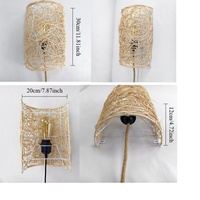Applique murale bohème en rotin avec cordon de branchement, lampe murale rustique en osier, luminaire bohème fait main pour la décoration de chambre et de salon