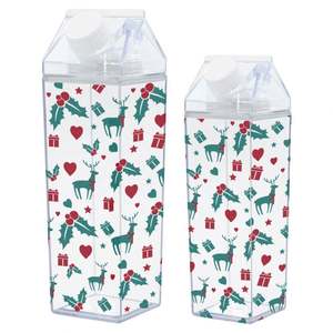 High Quality BPA Free Square Sports Water Bottle Plastic <b>Clear</b> Milk <b>Box</b> Bottle - Product Image 3