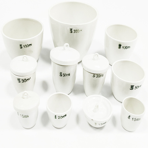 15ml 20ml 30ml 50ml phòng thí nghiệm sử dụng chất lượng cao màu trắng sứ gốm tường thấp crucible với nắp - Product Image 5