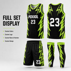 Ensemble d'uniformes de basketball personnalisés POXIOL, maillot et short de sublimation avec logo, nom et numéro, OEM ODM pour clubs, écoles, marques - Product Image 2