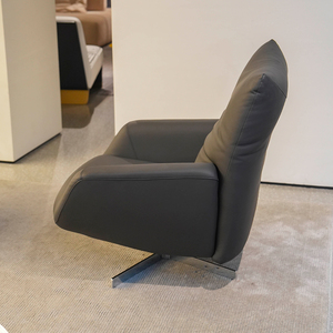 <span class=keywords><strong>Fauteuil</strong></span> pivotant en cuir confortable, <span class=keywords><strong>fauteuil</strong></span> élégant à dossier <span class=keywords><strong>haut</strong></span> pour salon, bureau à domicile - Product Image 1