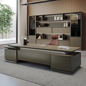 Escritorio de oficina ejecutivo en forma de I de lujo de gama alta para directores y gerentes Soluciones de MDF para jefes y ejecutivos de alta gama - Product Image 5