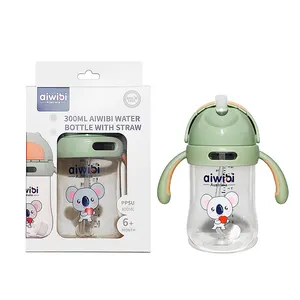 Anti Flatulence Ppsu Baby Nursing Bottle Ultra Flexible Newborn Baby Feeding Bottle with Straw