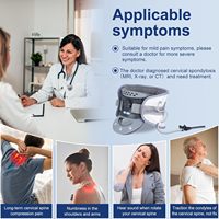 Dispositivo de Tracción Cervical Inflable de Grado Médico con 6 Columnas, Estirador de Cuello con Bomba de Aire Ajustable para Descompresión de Columna Vertebral