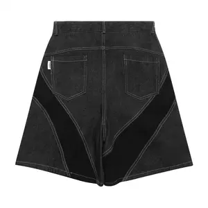 Custom Design Mode Sommer Y2k Style Herren Jeans Short High Street Bermuda Loose Baggy Washed Shorts für Männer