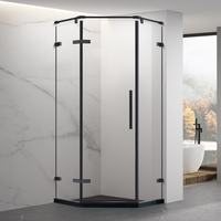 Cabine de douche d'angle de luxe sans cadre en verre trempé Foshan