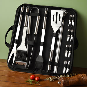 Herramientas de barbacoa de acero inoxidable, juego de utensilios para parrilla al aire libre, <span class=keywords><strong>con</strong></span> caja de tela Oxford, 20 Uds., gran oferta de <span class=keywords><strong>Amazon</strong></span> - Product Image 2