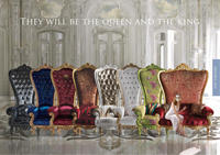 Meubles de salon de Style classique victorien de luxe 100% sculpture à la main feuille d'or fini tissu de velours personnalisé fauteuil doré