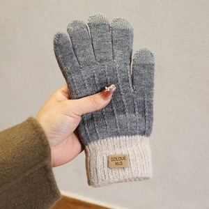 Guantes <span class=keywords><strong>de</strong></span> punto con cable para mujer, guantes <span class=keywords><strong>de</strong></span> punto cálidos con forro polar y pantalla táctil para mujeres y niñas, regalo <span class=keywords><strong>de</strong></span> invierno - Product Image 4