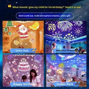 Youkela 빛나는 장난감 스타 프로젝션 램프 사랑스러운 크라운 디자인 LED 라이트 별이 빛나는 하늘 효과 디밍이 가능한 야간 조명 어린이 선물 - Product Image 3